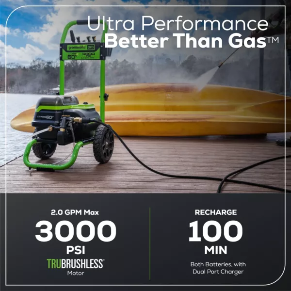 Greenworks 60V 3000PSI Dual Port Pressure Washer - Image 2